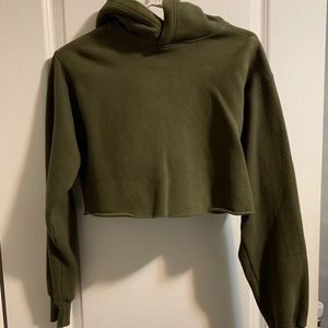 Cropped camo green hoodie